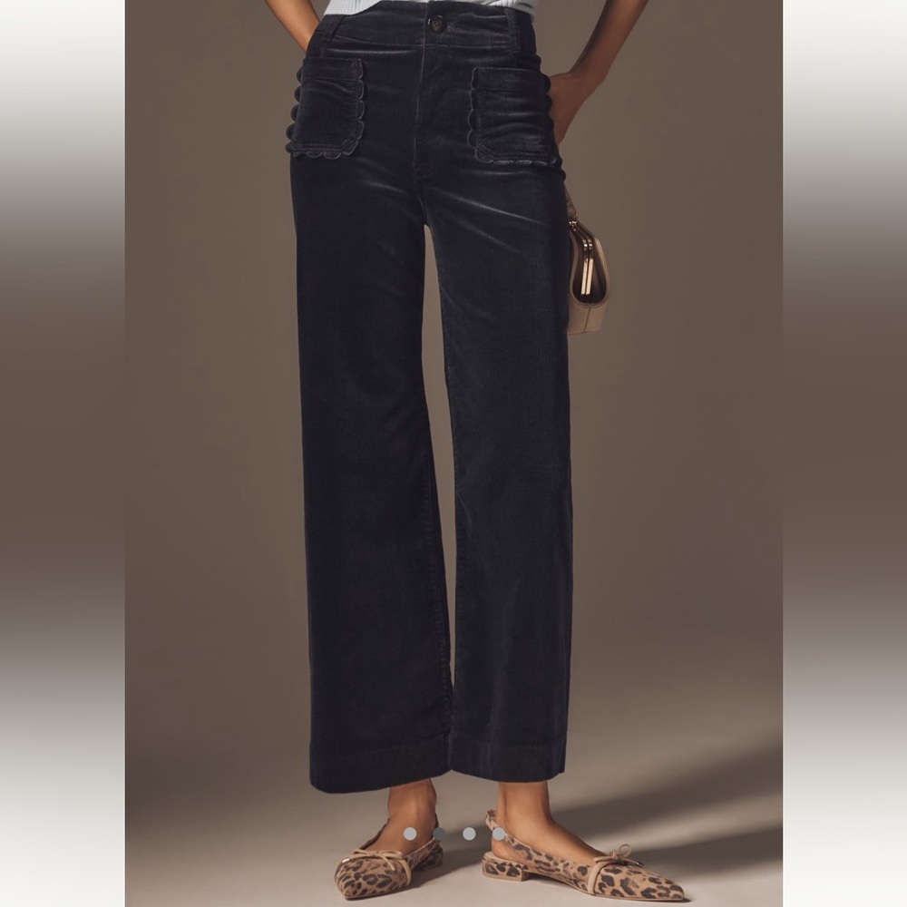 Maeve Colette Corduroy Crop Wide-Leg Pants